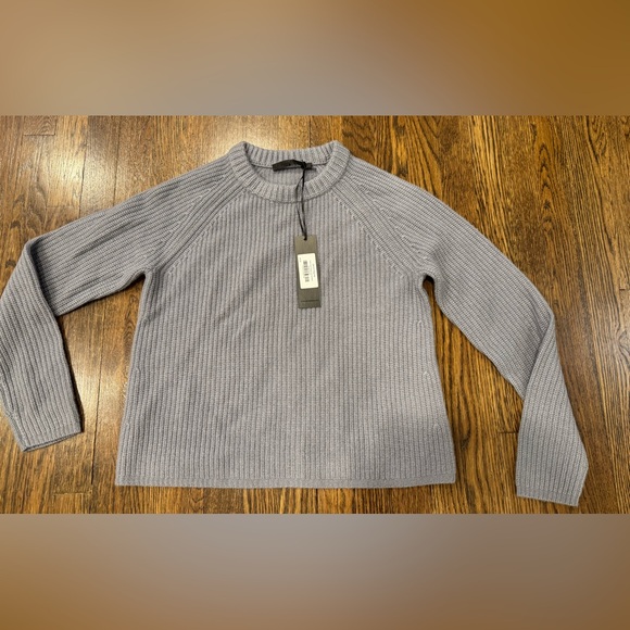 Jenni Kayne Fisherman Sweater Cashmere Dusty Blue Women’s Size Small NEW